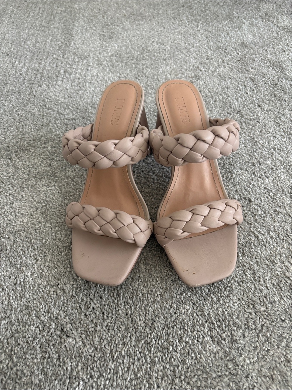 Braided Double-Strap Slide Heels